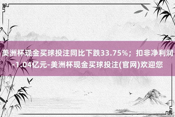 美洲杯现金买球投注同比下跌33.75%；扣非净利润-1.04亿元-美洲杯现金买球投注(官网)欢迎您