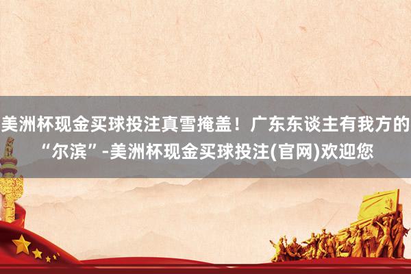 美洲杯现金买球投注真雪掩盖！广东东谈主有我方的“尔滨”-美洲杯现金买球投注(官网)欢迎您