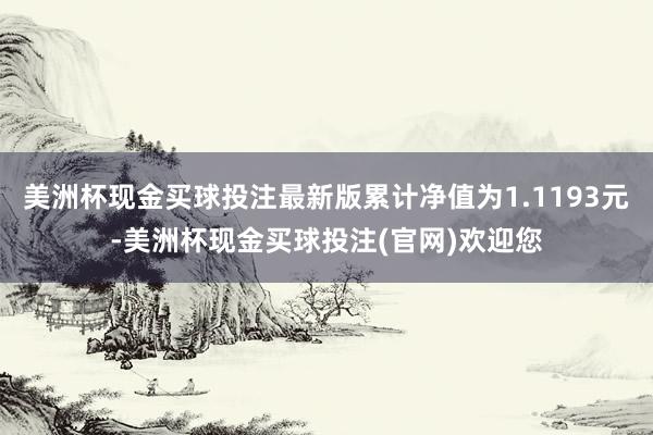 美洲杯现金买球投注最新版累计净值为1.1193元-美洲杯现金买球投注(官网)欢迎您
