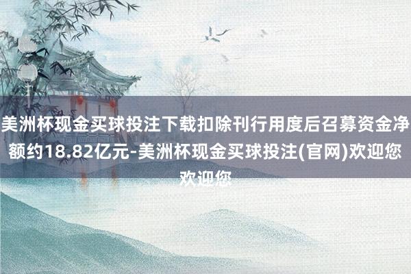 美洲杯现金买球投注下载扣除刊行用度后召募资金净额约18.82亿元-美洲杯现金买球投注(官网)欢迎您