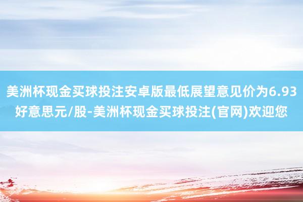 美洲杯现金买球投注安卓版最低展望意见价为6.93好意思元/股-美洲杯现金买球投注(官网)欢迎您