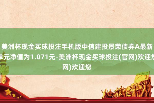 美洲杯现金买球投注手机版中信建投景荣债券A最新单元净值为1.071元-美洲杯现金买球投注(官网)欢迎您
