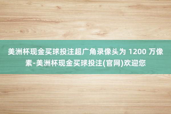 美洲杯现金买球投注超广角录像头为 1200 万像素-美洲杯现金买球投注(官网)欢迎您