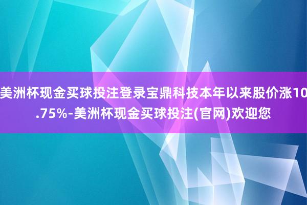 美洲杯现金买球投注登录宝鼎科技本年以来股价涨10.75%-美洲杯现金买球投注(官网)欢迎您