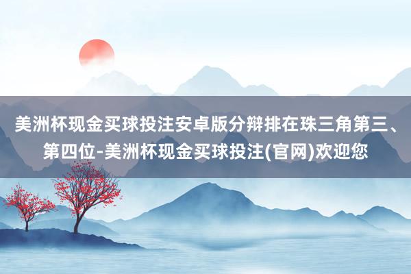 美洲杯现金买球投注安卓版分辩排在珠三角第三、第四位-美洲杯现金买球投注(官网)欢迎您
