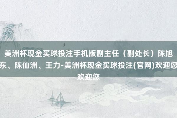 美洲杯现金买球投注手机版副主任（副处长）陈旭东、陈仙洲、王力-美洲杯现金买球投注(官网)欢迎您