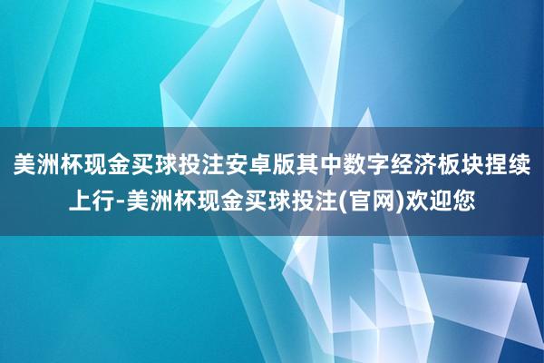 美洲杯现金买球投注安卓版其中数字经济板块捏续上行-美洲杯现金买球投注(官网)欢迎您