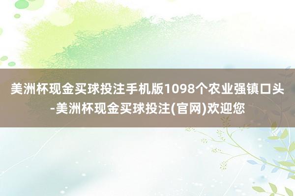 美洲杯现金买球投注手机版1098个农业强镇口头-美洲杯现金买球投注(官网)欢迎您