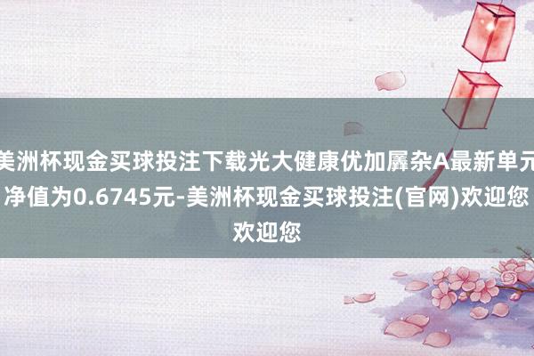 美洲杯现金买球投注下载光大健康优加羼杂A最新单元净值为0.6745元-美洲杯现金买球投注(官网)欢迎您